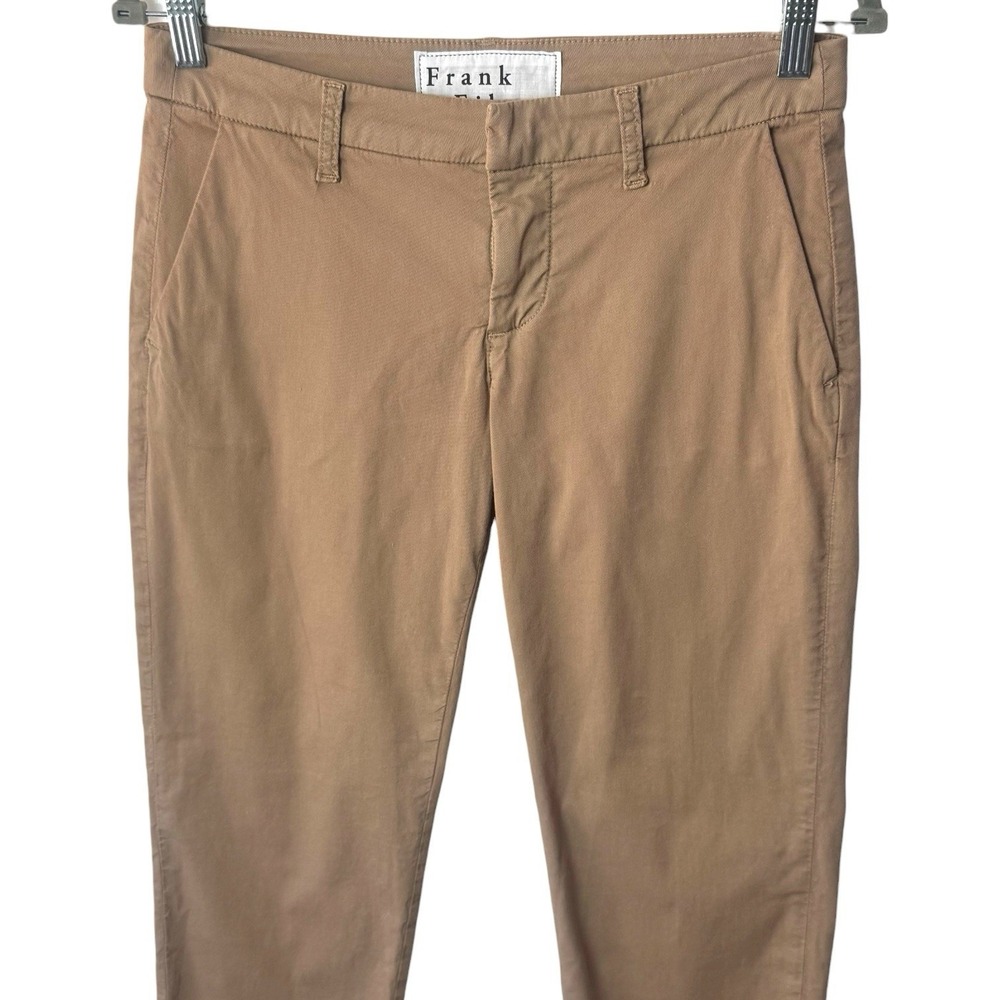 Frank & Eileen Wicklow Crop Pants Brown Cotton Raw Hem Capsule Minimalist 2 - Picture 3 of 13